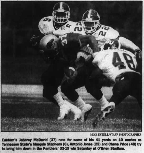 Jabarey McDavid runs some of his 41 yards